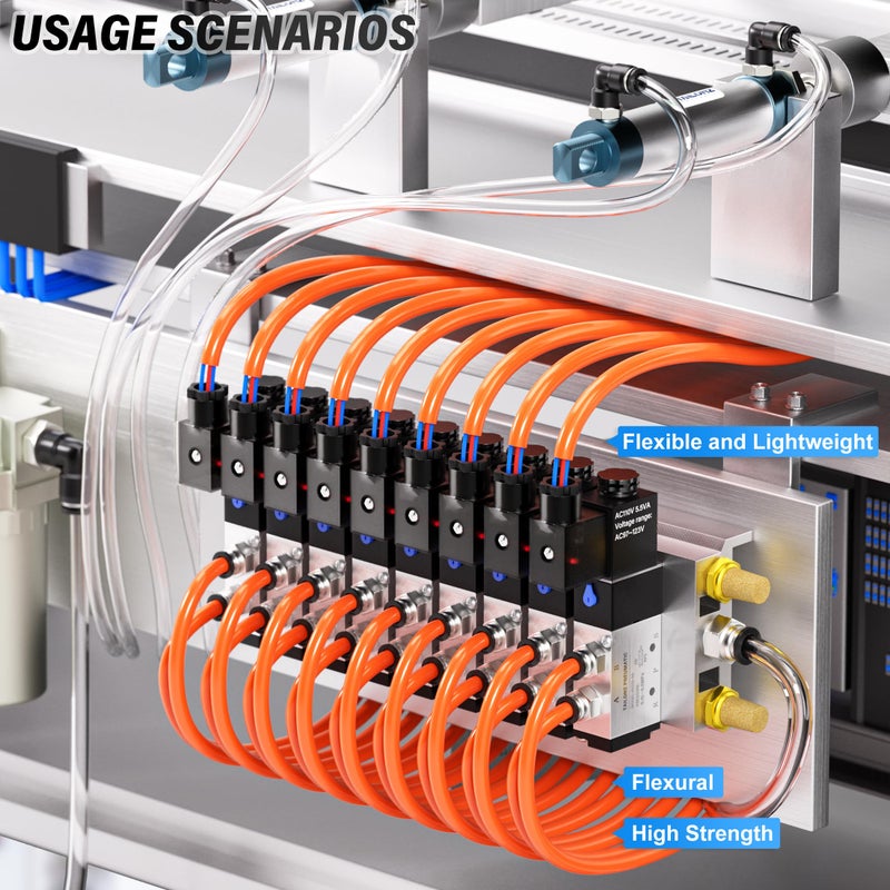 TAILONZ PNEUMATIC Orange 8mm or 5/16 OD 5mm ID Polyurethane PU Air Hose Pipe Tube Kit 10 Meter 32.8ft - Image 4